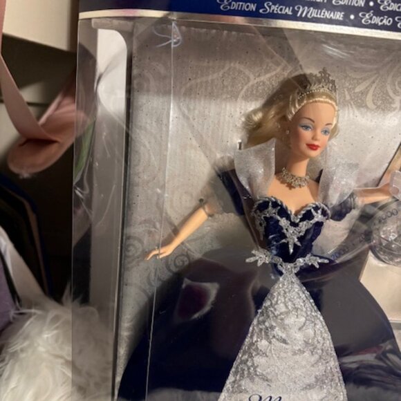 2000 Princess Millennium Barbie Silver Blue Gown Collector Edition Rare Box - Picture 2 of 8